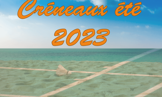 Créneaux été 2023