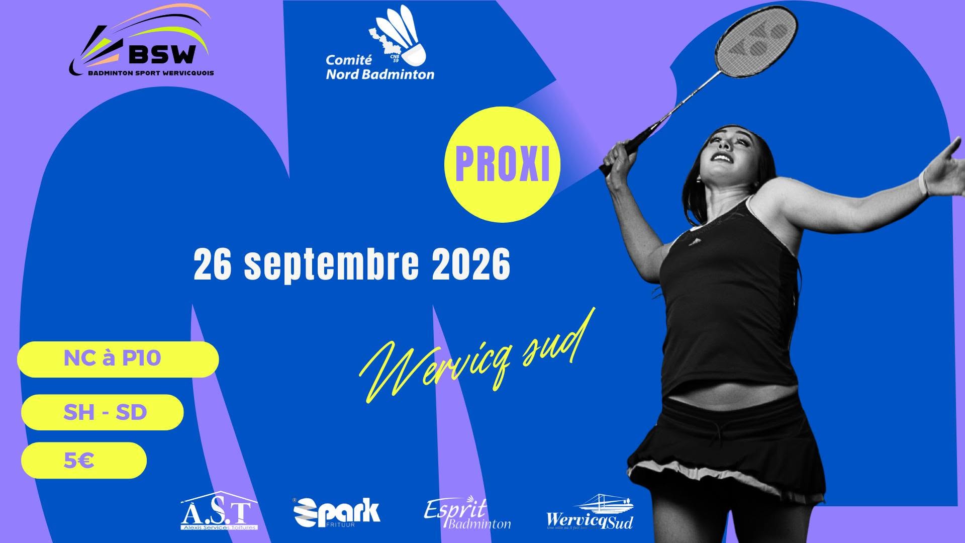 Premier tournoi de la saison 26/27 organisé par le Badminton Sport Wervicquois