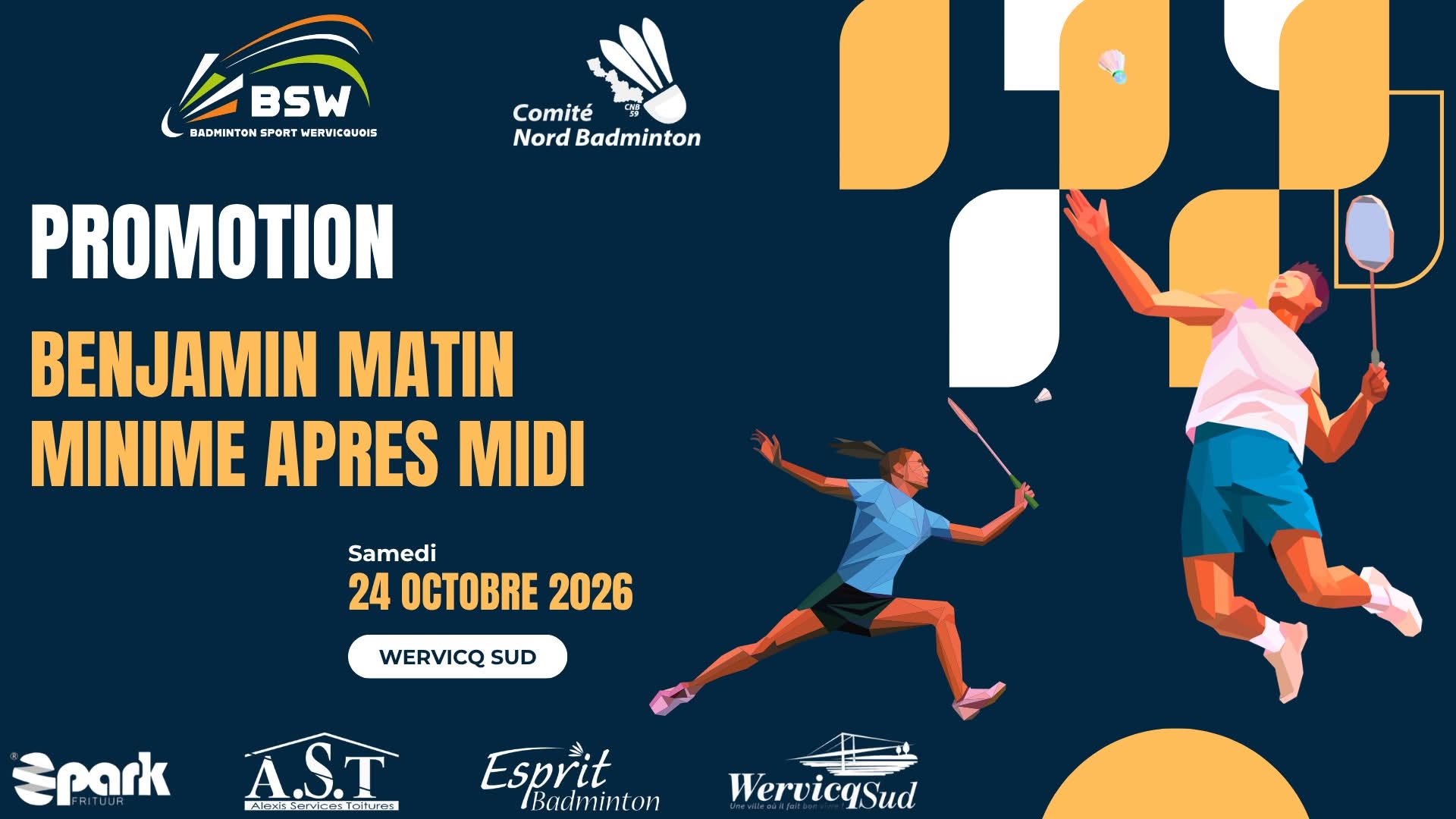 Tournoi Promotion jeunes à Wervicq-Sud le samedi 24 octobre